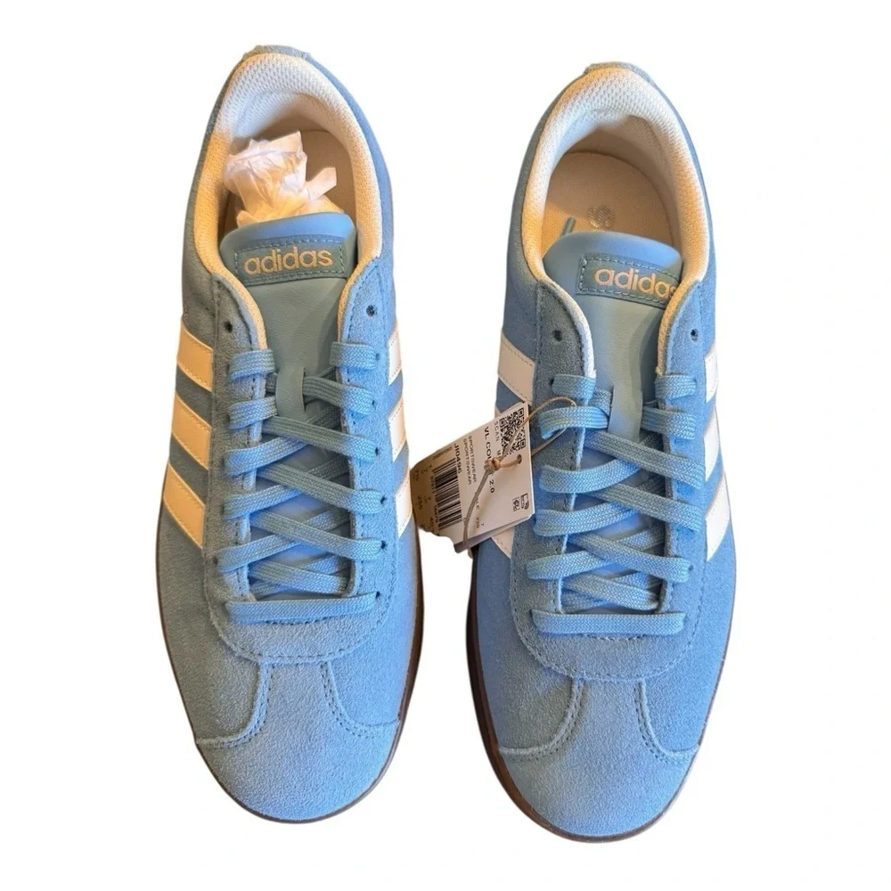 Adidas VL COURT 2.0 SHOES in Semi Blue Burst / Core White / Gum NIB